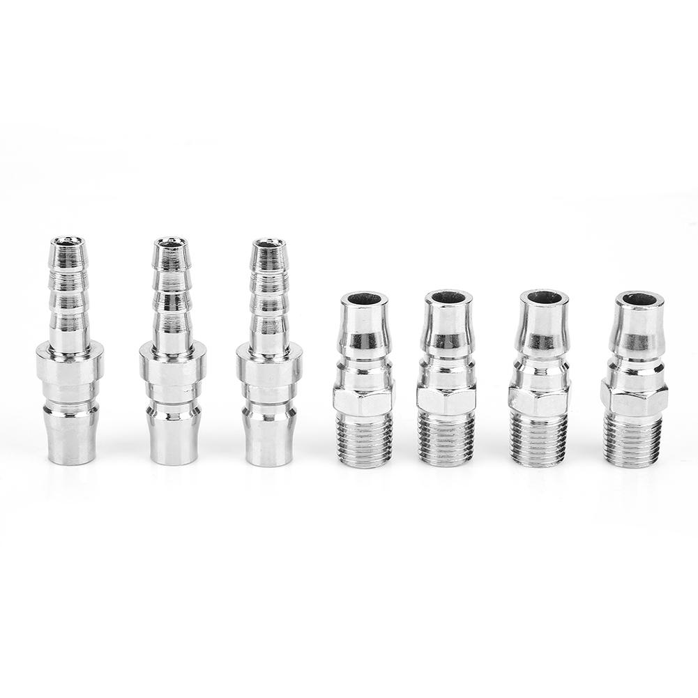 18pcs Line Hose Air Compressor Connector Quick Release Assembly Set 14" Pneumatic Iron Parts