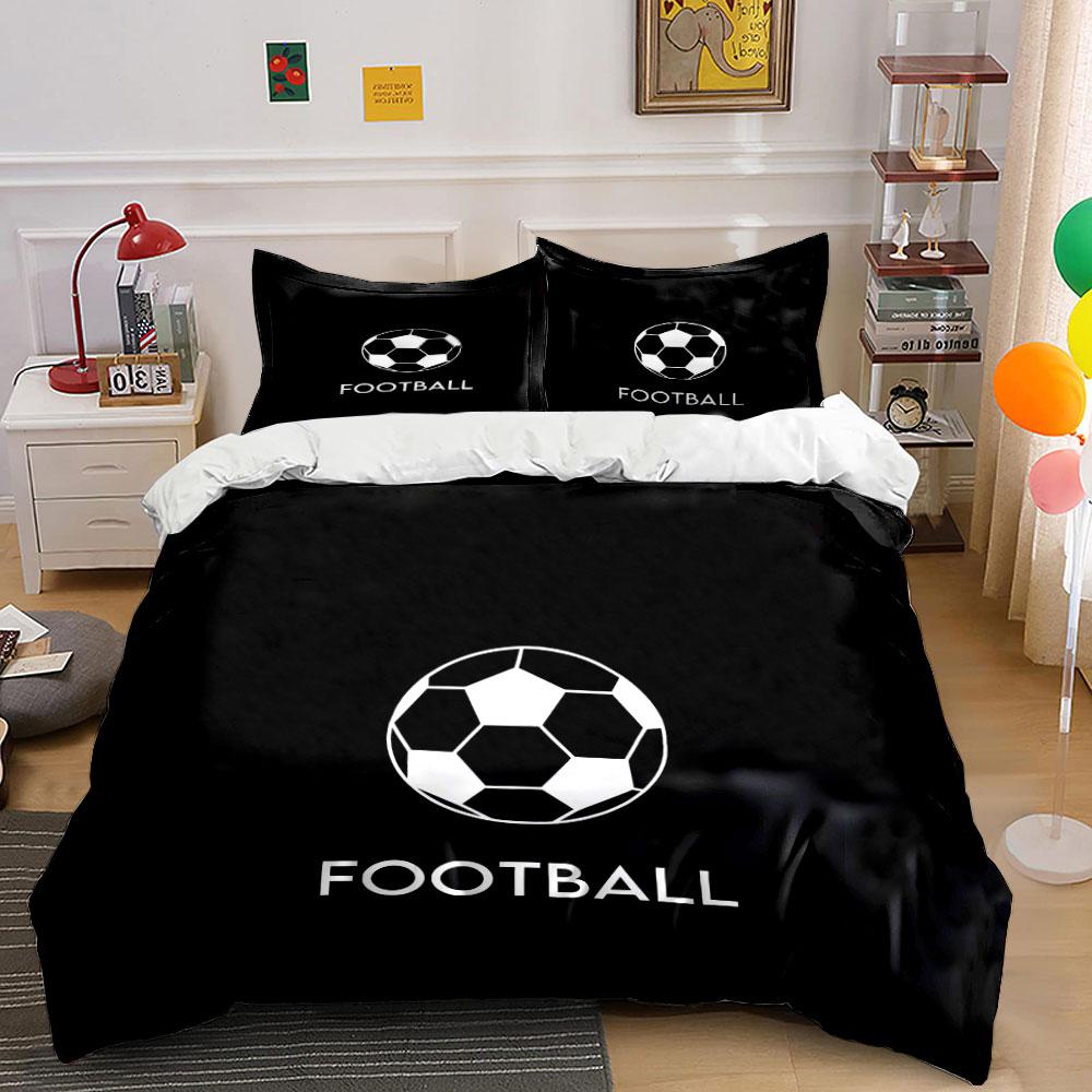 Fußball und Text. Bettwäsche-Sets Bettbezug-Sets Bettbezüge Kissenbezüge(1 * Bettbezug 2 * Kissenbezüge, ohne Bettdecke)