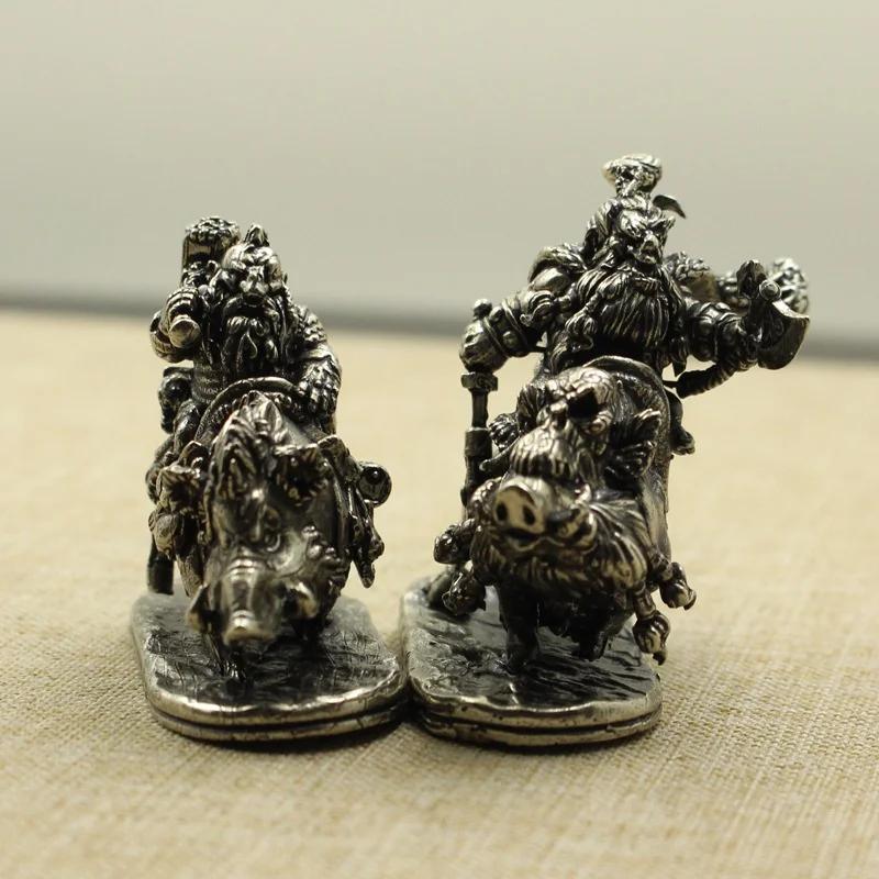 Cartoon Desktop Copper Soldier Decoration Ornaments Retro Dwarf Legionnaire Cavalry Model Figure Toys
