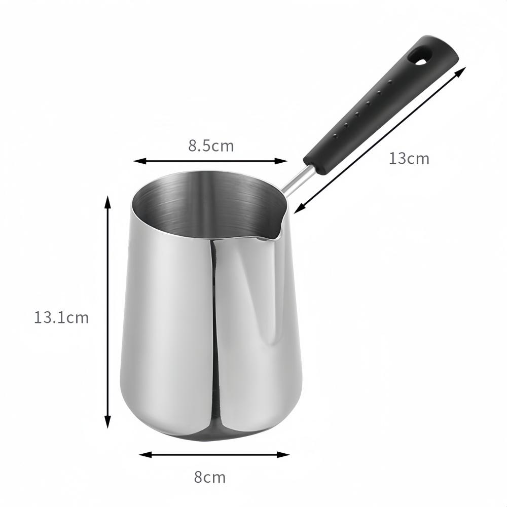 Coffee Milk Frothing Pitcher Jug Latte Art Cup 304 Stainless Steel Long Handle Anti-scalding Double-sided Scale Coffee Utensils