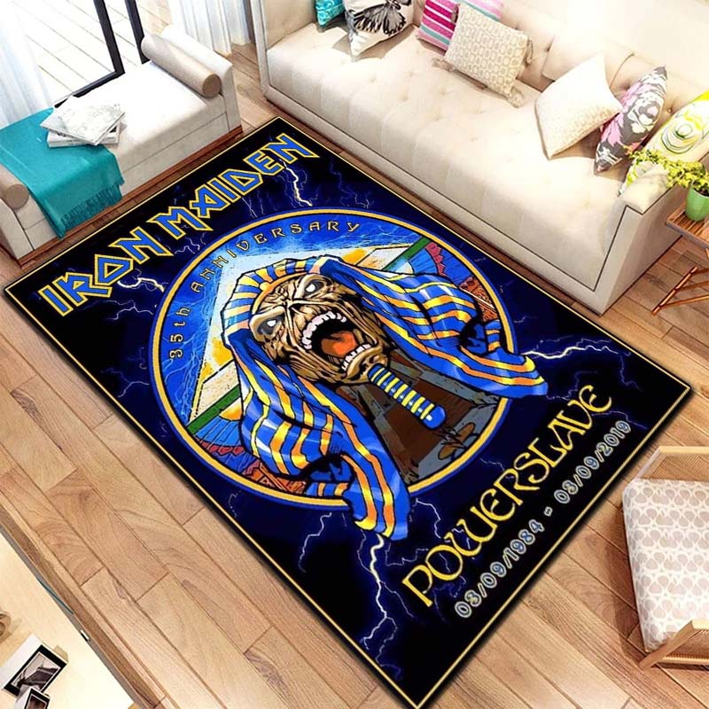 Band I-Iron M-Maidens Carpet Yoga Mat Living Room Bedroom Decoration Home Office Hotel Entrance Non slip Area Flannel CarpetGift