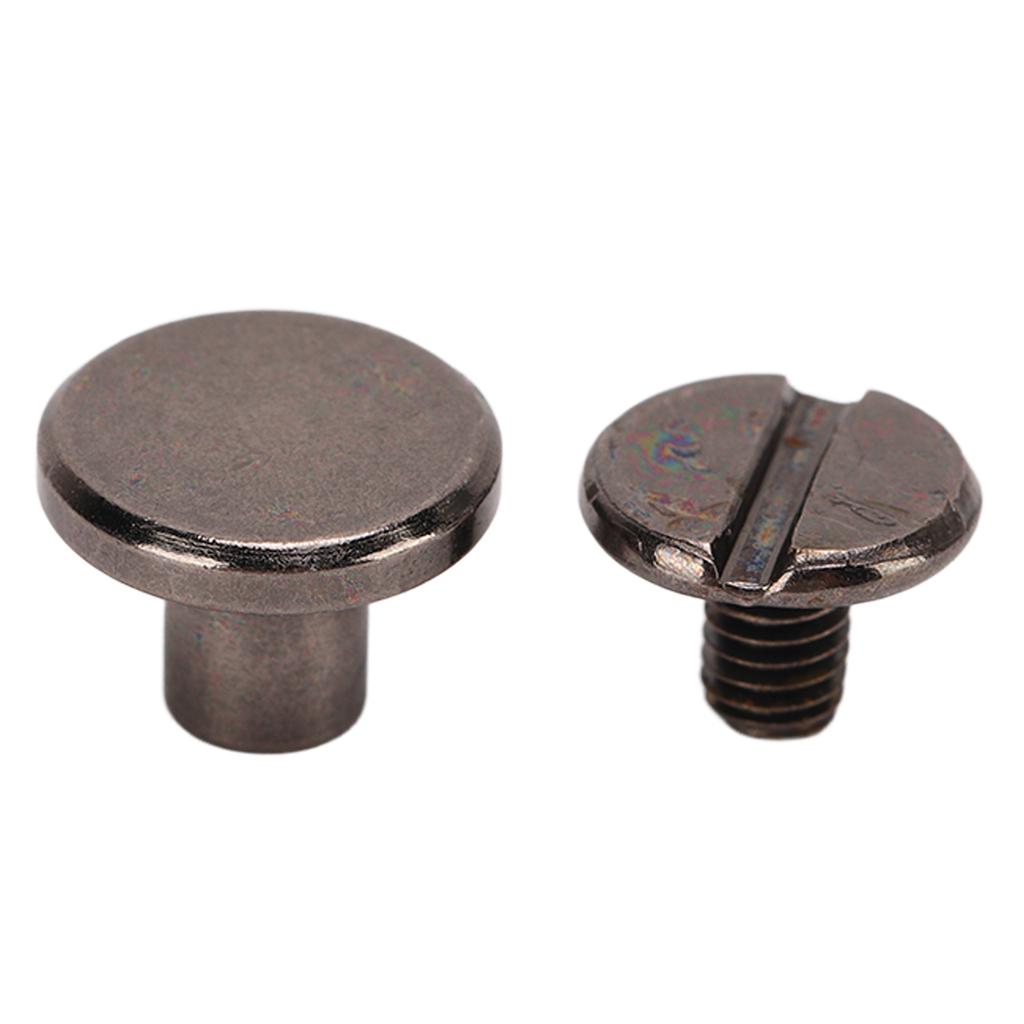 200 zestawów śrub do oprawy książek mosiężnych okrągłych płaskich śrub do oprawy Chicago DIY skórzanych nitów