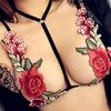 Erotic Rose Embroidered Ultra Sexy Lingerie Set Open Crotch Underwear Bra And Panty Set Porn Sexy Nightdress Bikini