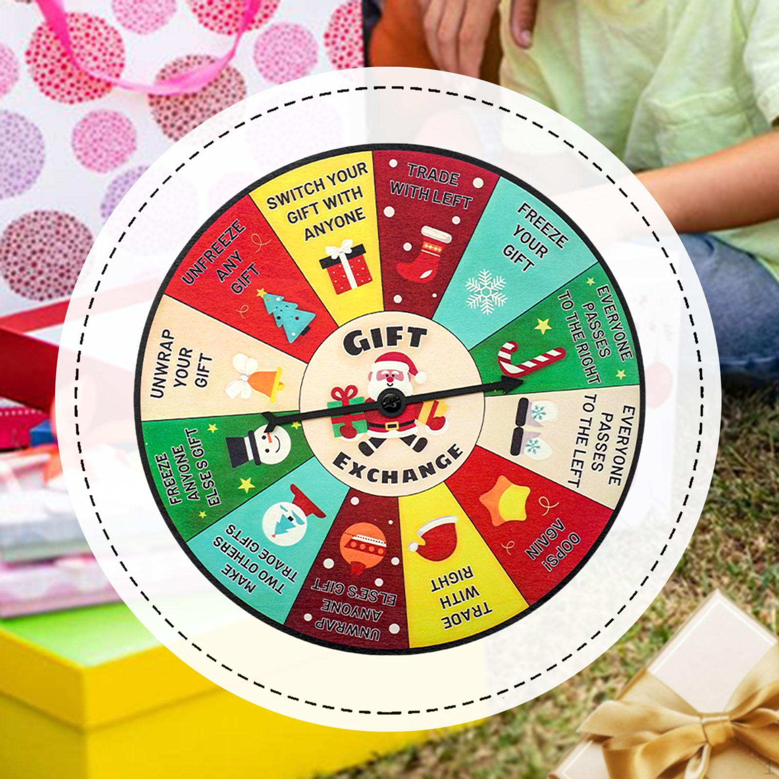 Рождественская игра Обмен подарками Вращающееся колесо, Санта Красочное колесо для семей
