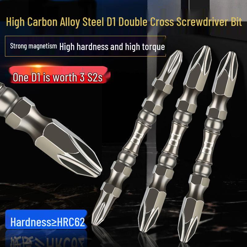 Hochharter Kreuzschlitz-Elektroschrauberbit: Legierter Stahl, Rutschfest, Stark magnetisch.