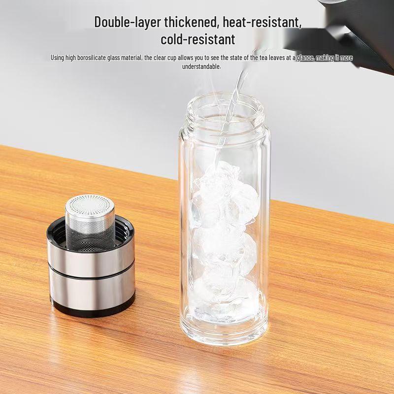 OLOEY Double-Walled Glass Tea Infuser Bottle Set