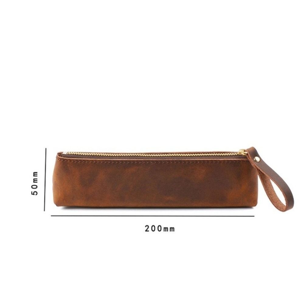 PU Leather Makeup Brush Storage Bag Portable Zipper Closure Pencil Pouch Case Dust-Proof Beauty Pencil Case Travel