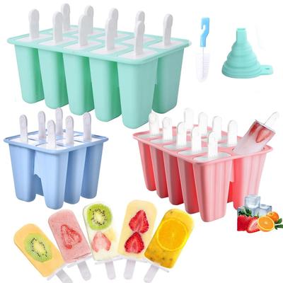 Popsicle Molds Silicone 4/6/10 Cavity Popsicle Trays Freezer Homemade Ice Cream Molds BPA Free Ice Pop Easy Release Mold