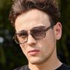European and American Trends Street Photography Retro Literary Sunglasses Modern Charm Rivet Inlaid Sunglasses