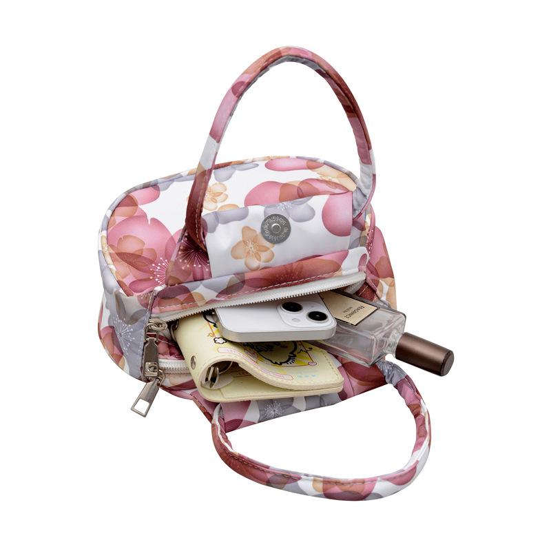 2025 Women's Mini Round Handbag - Flower Design, Casual Outing Coin Purse & Mobile Phone Bag