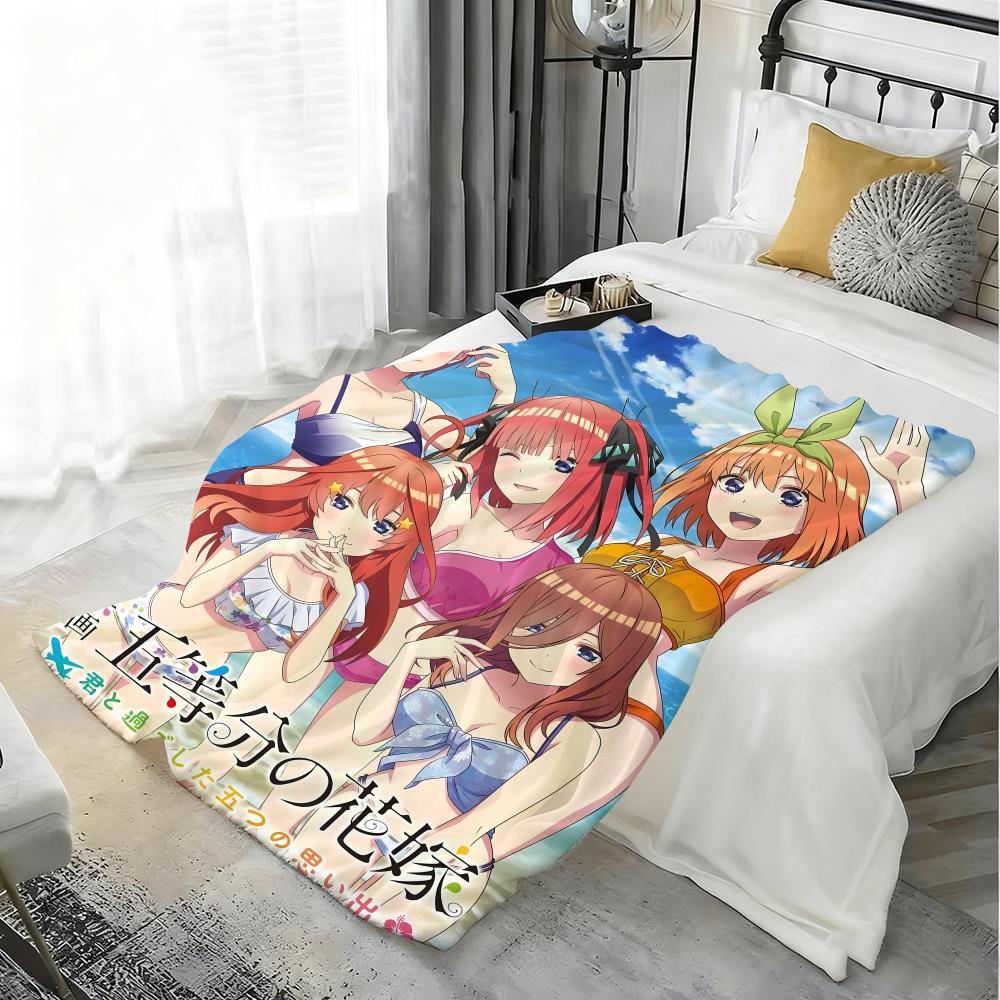 Anime T-The Quintessential Quintuplets Throw Lightweight 240g Flannel Blanket Soft Skin-friendly for Summer Cooling