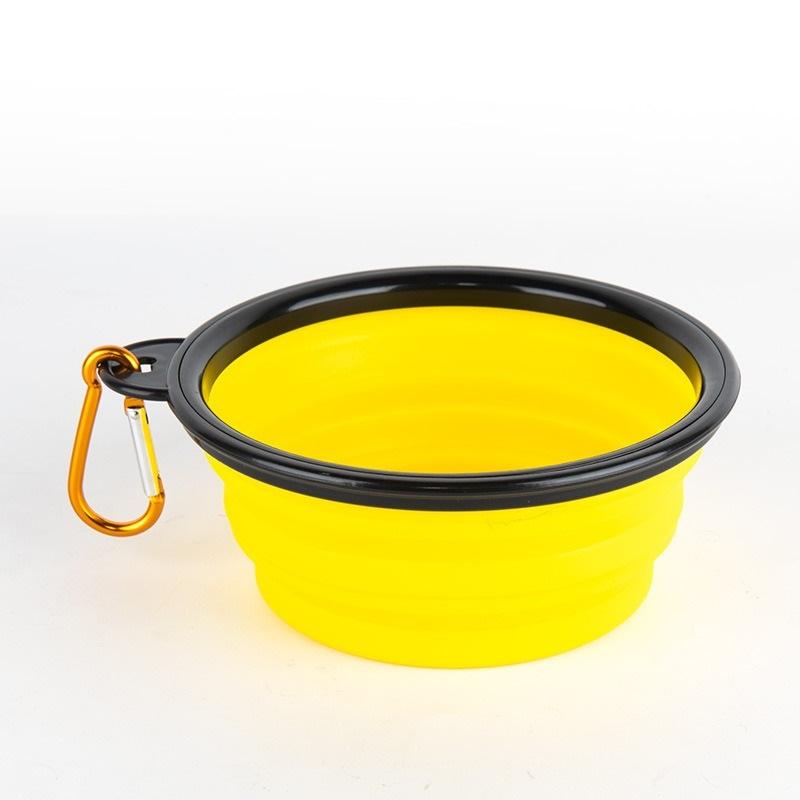 Dog Folding Bowl Portable Dog Travel Pet Food Water Bowl for Outdoor Walking Silicone Cat Dog Food Water Bowl Lip GS03