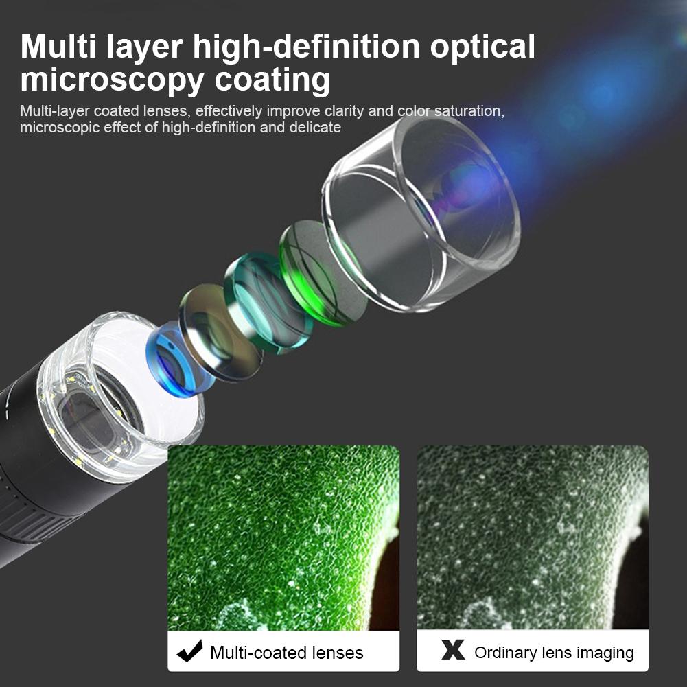 50-1000X Handheld HD Digital Microscope 2 Inch LCD Screen Digital Portable Microscope for Kids Gift Phone Repair Skin Detection