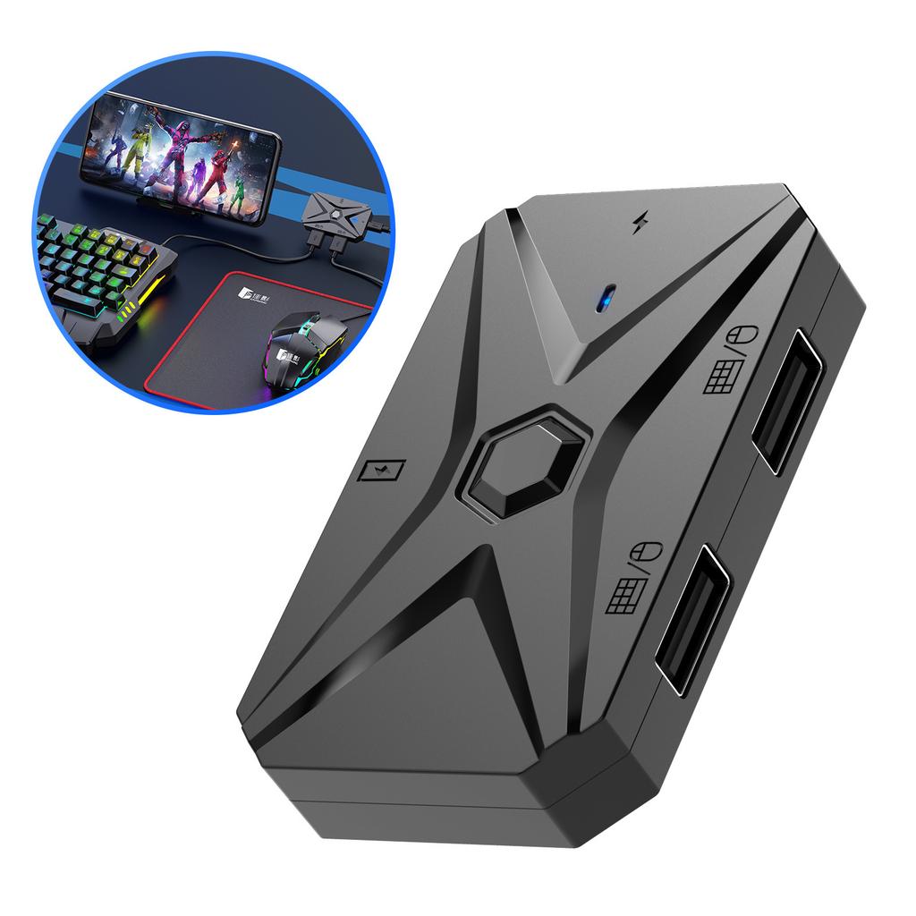 Gamwing M1 Pro+ Adattatore Tastiera Mouse Wireless LED Retroilluminato per Cellulare Android Postura Pistola Pressione per PUBG