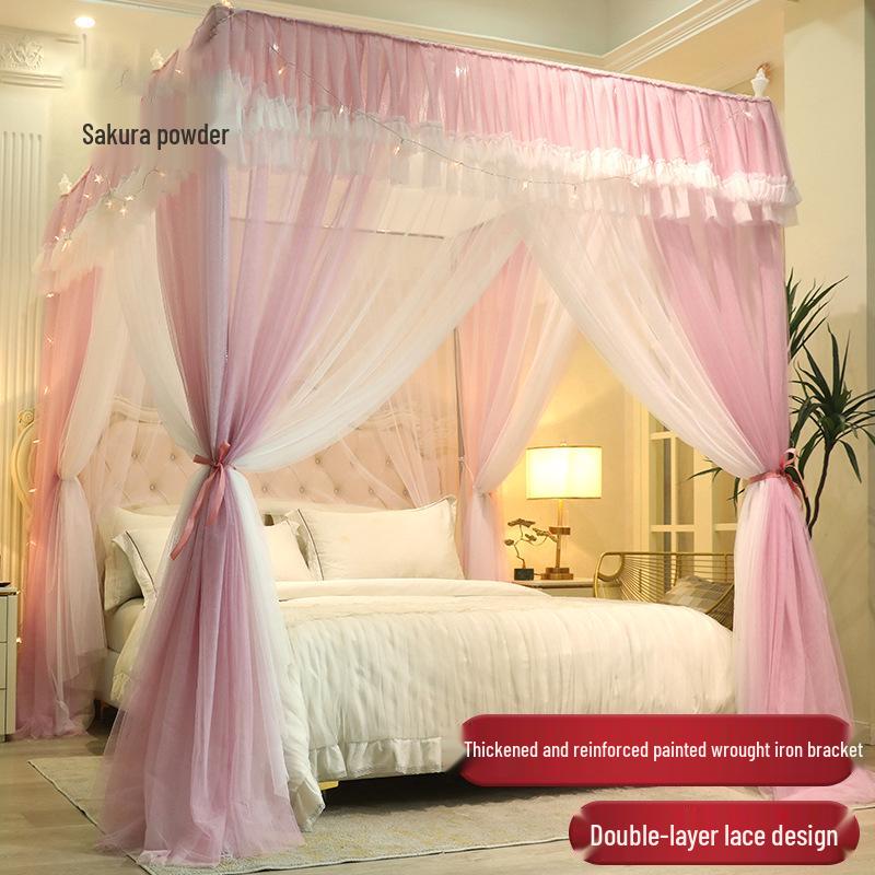 Freestanding Noble Style Foldable Mosquito Net for Bedroom - No-Installation Canopy for Large Beds