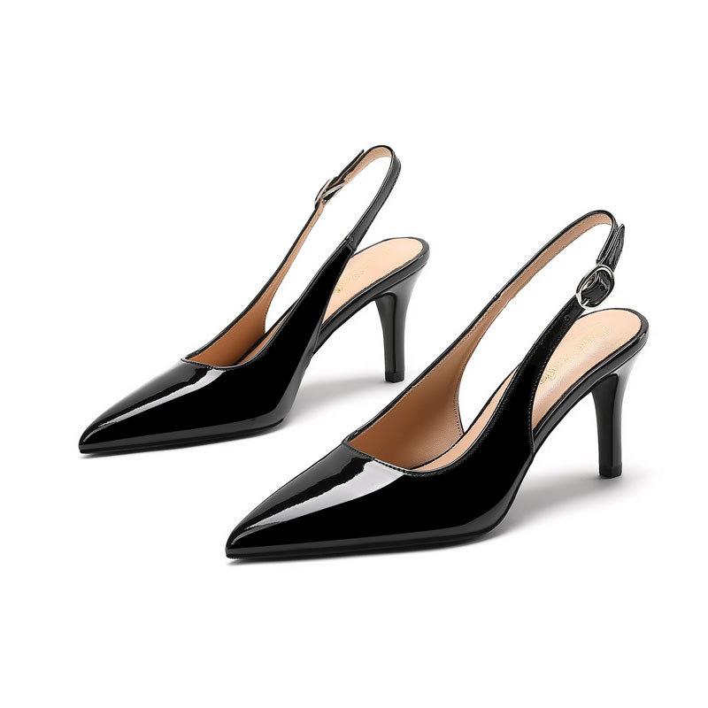 Simple, fashionable and sexy stiletto sandals pointed back strap buckle commuter high heels temperament comfortable and exquisite women's shoes