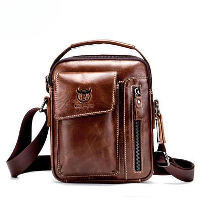 Skórzana męska torba na ramię Crossbody Vintage Torba ze skóry bydlęcej dla mężczyzn Mała torebka na co dzień