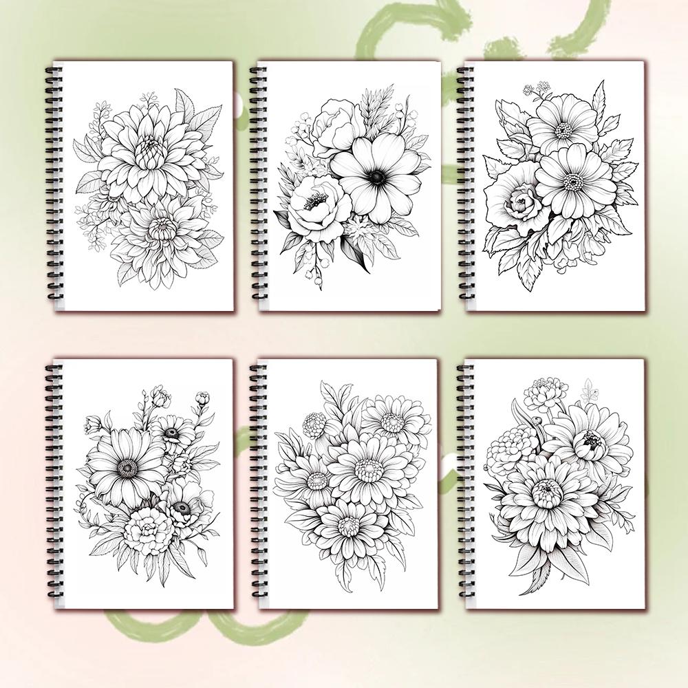 Women's Spiral Colouring Book - 30 Sheet Adult Colouring Book, 11.2x 8.3inch, 100gsm Thick Paper, Drawing Book, Gift of Recovery