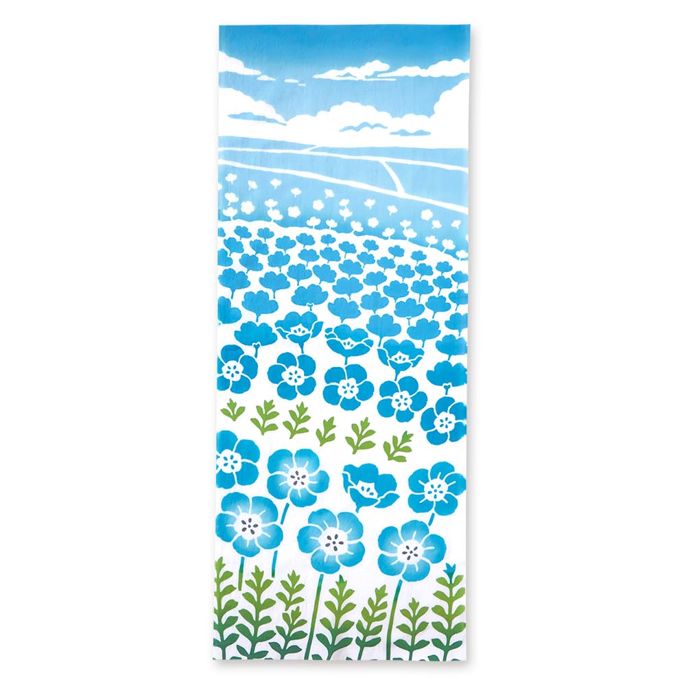 JIKAN STYLE Tenugui Hand Made In Traditional Ships by 50308 Blue Towel, Stylish, Chusen-dyed Cotton, Japan, Souvenir, Craft, Spring, Cotton, Mail,