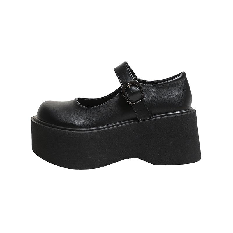 

Мэри туфли на высоком каблуке одинарные туфли новые на платформе с утолщением ретро jk колледж британский стиль большая голова маленькие кожаные туфли 39 чёрный