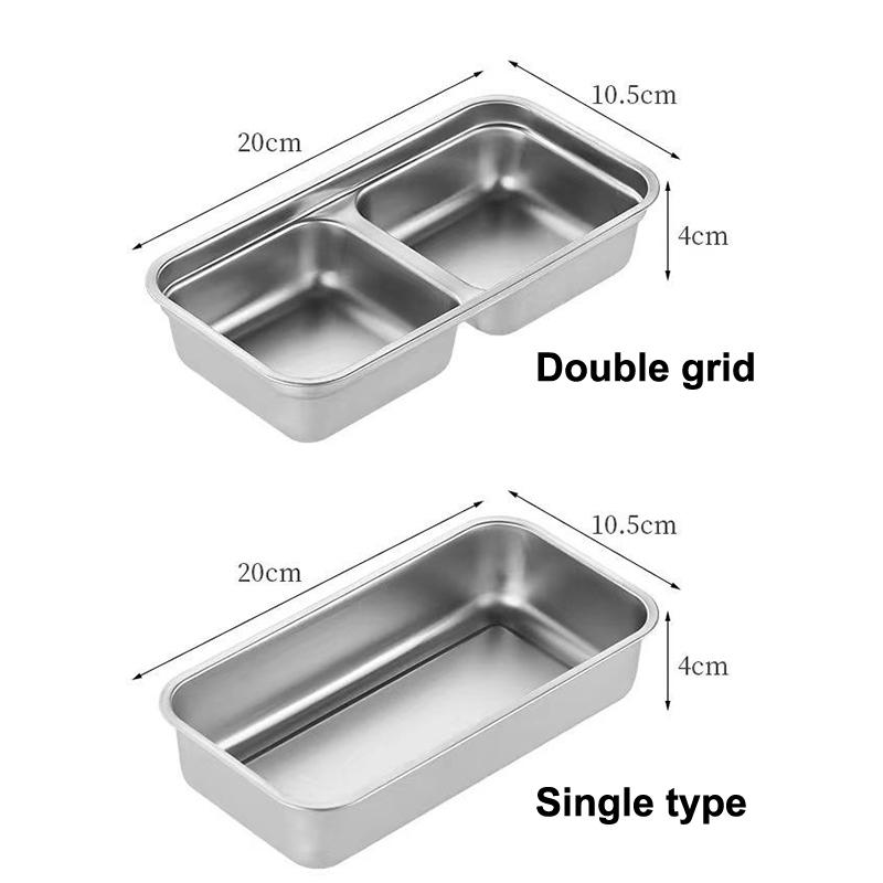 Grab And Go Snack Containers Reusable, Stainless Steel Double Compartment Snack Containers