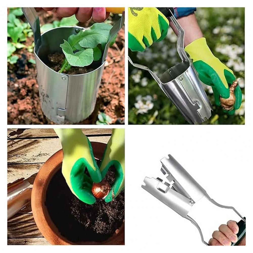 Plant Hole Digger for Planting Seeds And Bulbs Lightweight Garden Seeds Dispenser with Wooden Handle Handheld Tool for Tulip Daf