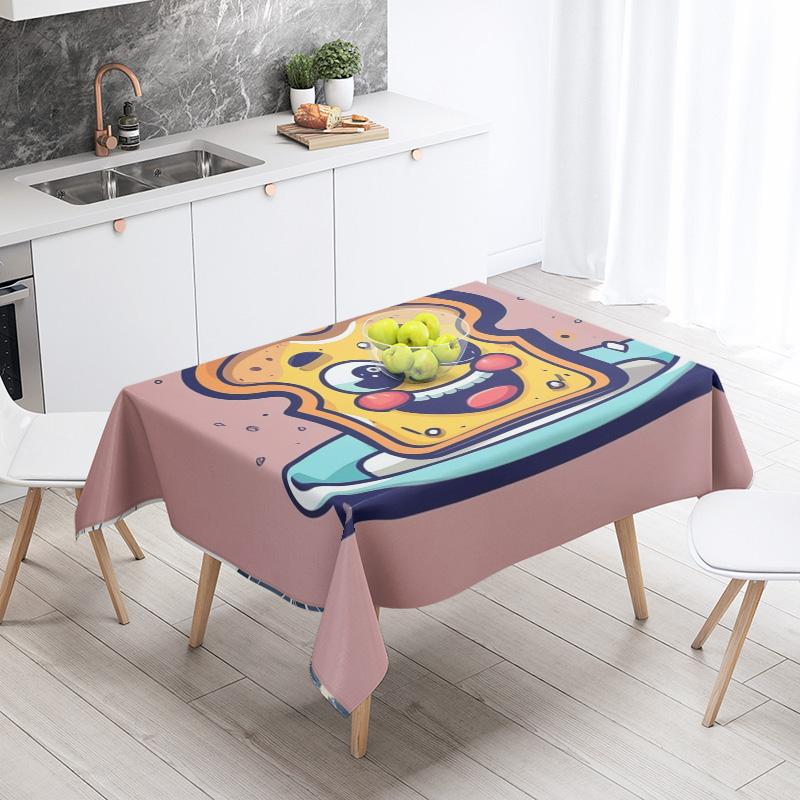 Soyut Sanat Yemek İllüstrasyonu Masa Örtüsü Yağ Geçirmez Masa Örtüsü Su Geçirmez Piknik Kumaşı Nordic Ev Dekorasyonu