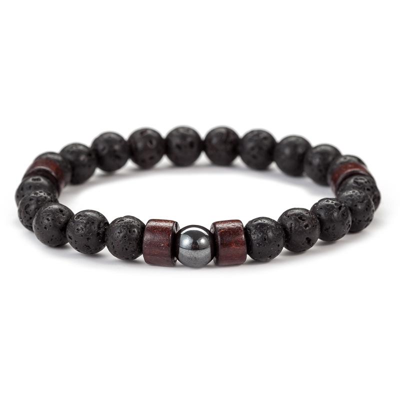 Volcanic Stone Bracelet for Men Lava Wooden Beads Bracelet Tibetan Buddha Wrist Chain Women Men Zircon Gift New Bracelets