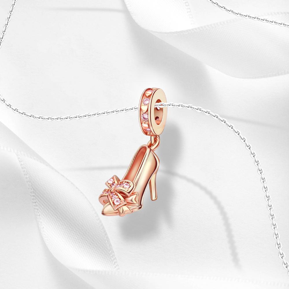Ahthen Copper Bead Charms High Heels Dangle Charm Fit Snake Chain Bracelets Necklaces for Women Jewellery Making