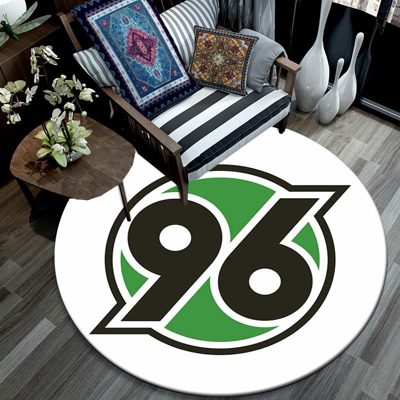 Hannover 96 FC Bedruckter Runder Teppich, Rutschfester Waschbarer Kreis-Teppich für Wohnzimmer Schlafzimmer Spielzimmer, Sportfan Dekoration, Feiertags-Geburtstagsgeschenk