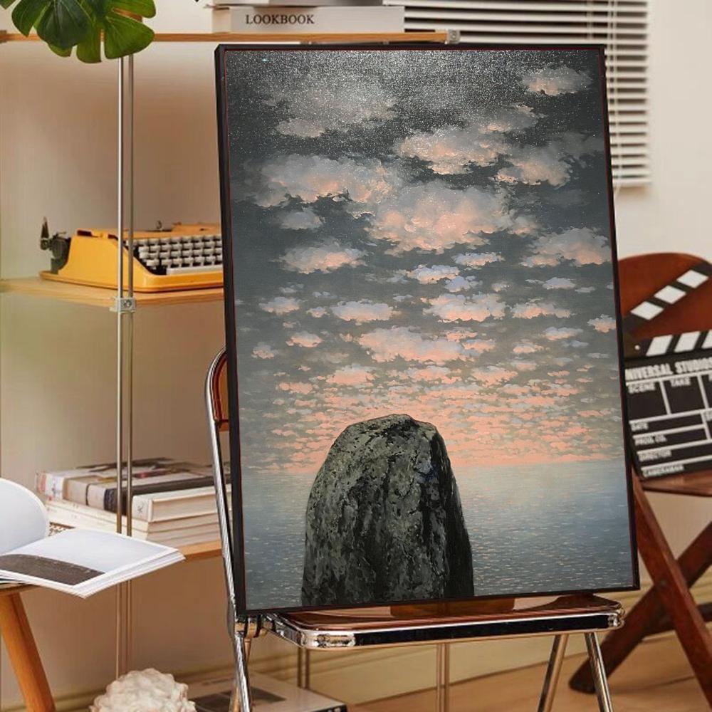 Scandinavian minimalist Rene Magritte surrealist Self-adhesive Art Poster Whitepaper Sticker DIY Room Bar Cafe Wall Decor