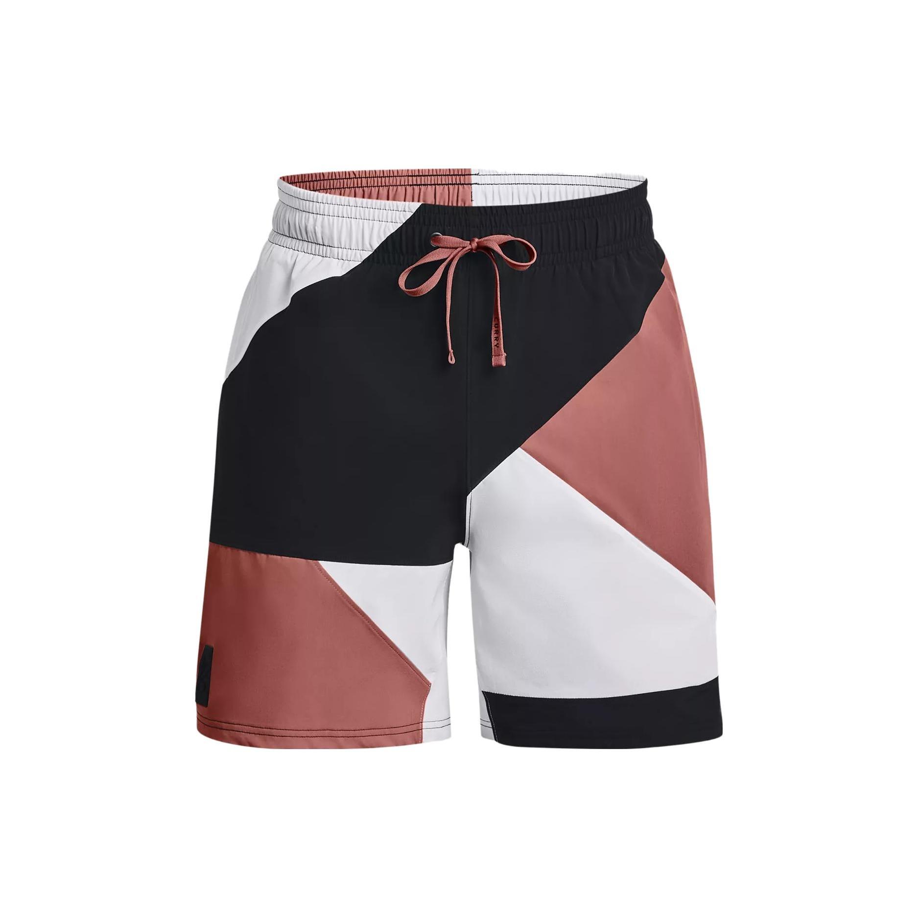 Under Armour Curry Woven 7 inch Basketball Shorts Black Pink White Men s 1377306-604 XL