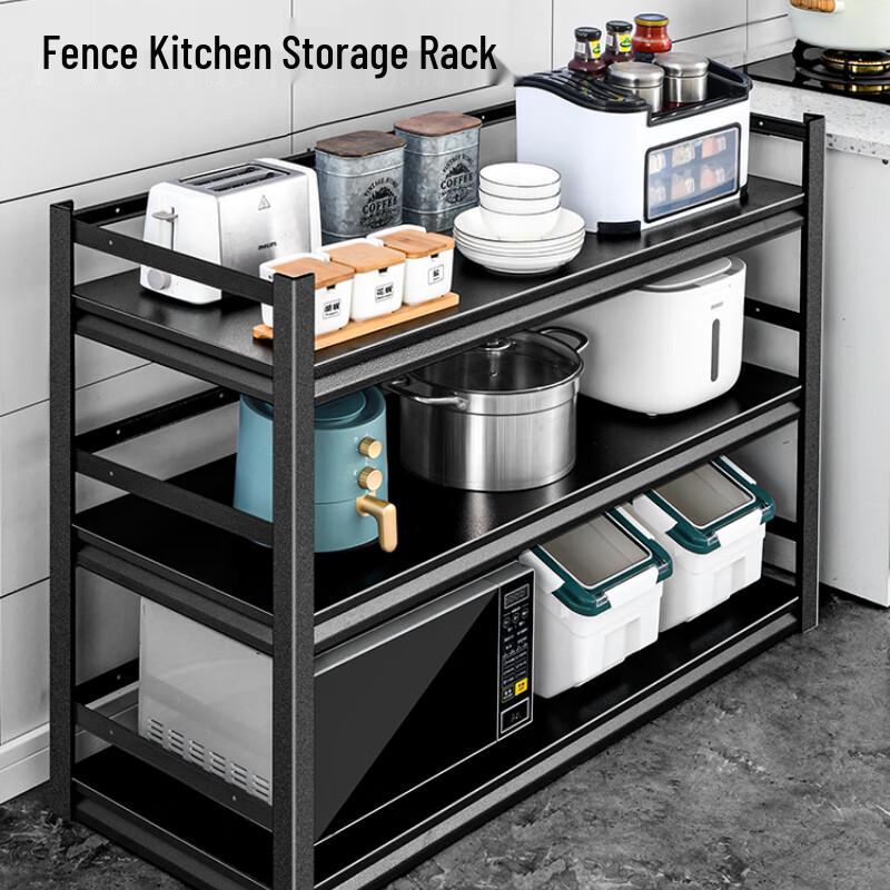 Yingbai Modern 2-Tier Kitchen Storage Rack with Guardrail