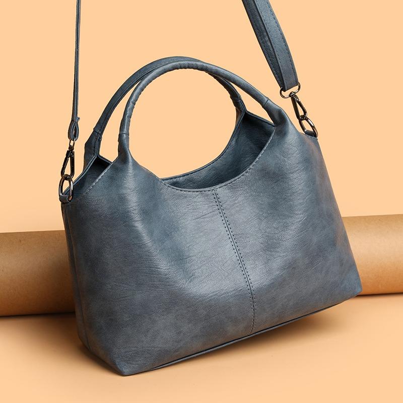 Ladies' Single-shoulder Crossbody Bag, Large-capacity Hand-held Women's Bag, Urban Simple Soft Leather Mom's Big Bag