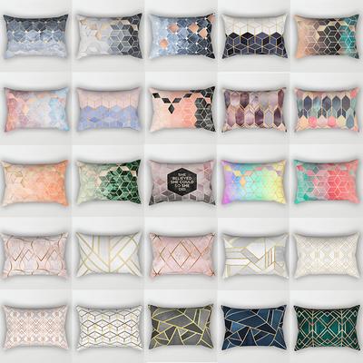 Geometrischer Marmor-Kissenbezug, 30 x 50 cm, Regenbogen-Patchwork, für Sofa, Schlafzimmer, Wohnzimmer, Heimdekoration