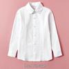 Camicia Bianca Uniforme a Maniche Lunghe in Puro Cotone per Ragazze per Esibizioni di Scuola Elementare e Media