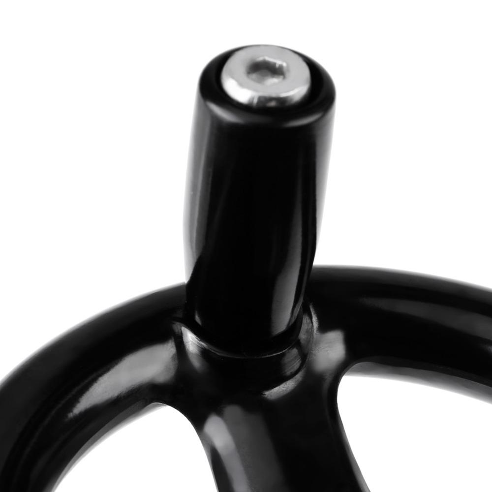 12mm Hole Round Hand Wheel Black Color Metal Hand Wheel 3 Spoke Hand Wheel For Milling Machine