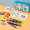 Educational Montessori Math Puzzles for Toddlers - Wooden Match Sticks Travel Game with Teaser Challenges and Benefits Gift