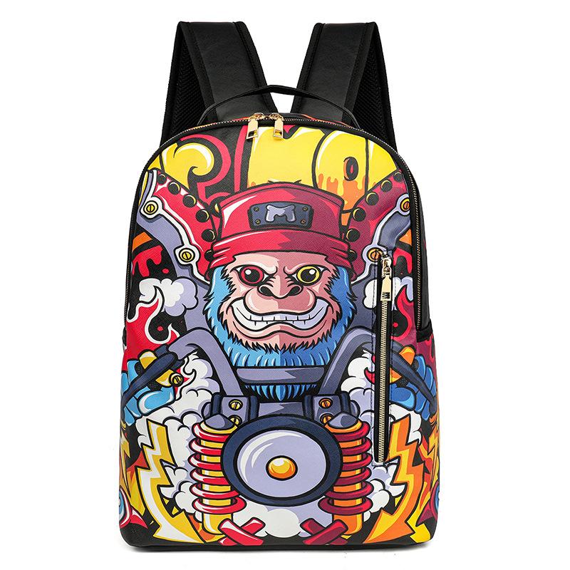 New camouflage color matching shark student schoolbag digital printing large capacity animation backpack backpack