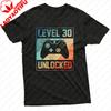 Level 30 Unlocked Gaming Controller Design Unisex TShirt Cotton Summer T Shirt Short Sleeve Casual Fashion Tee Gift for Gamers