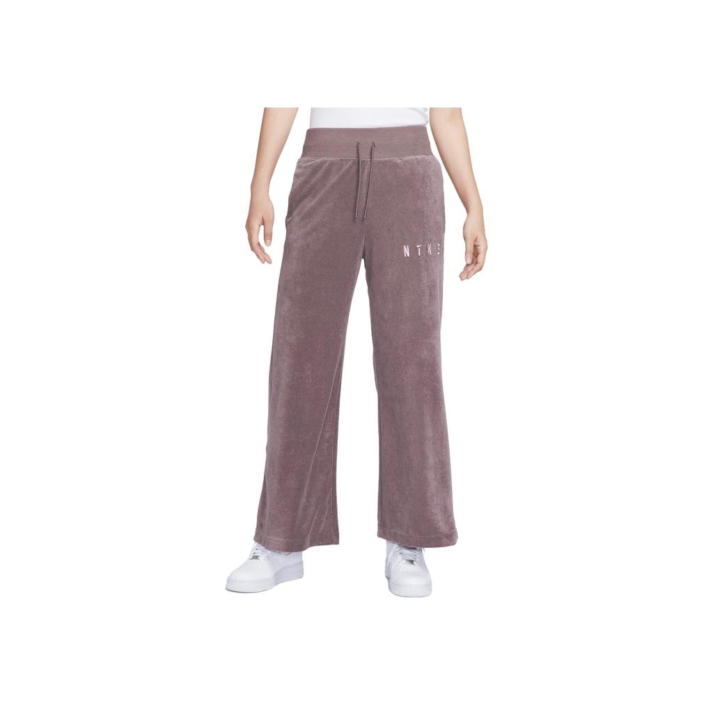 Nike Letter High-Waisted Casual Spliced Embroidered Knitted Sports Pants Women Pants Purple FV4011-257