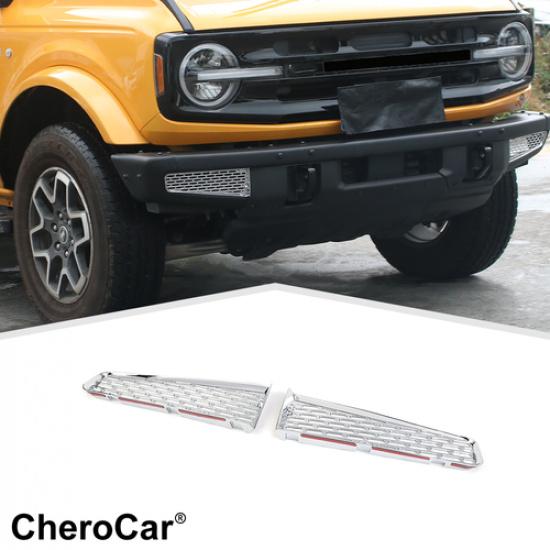Chrome Front Bumper Grille Trim Cover Exterior Accessories For Ford Bronco +