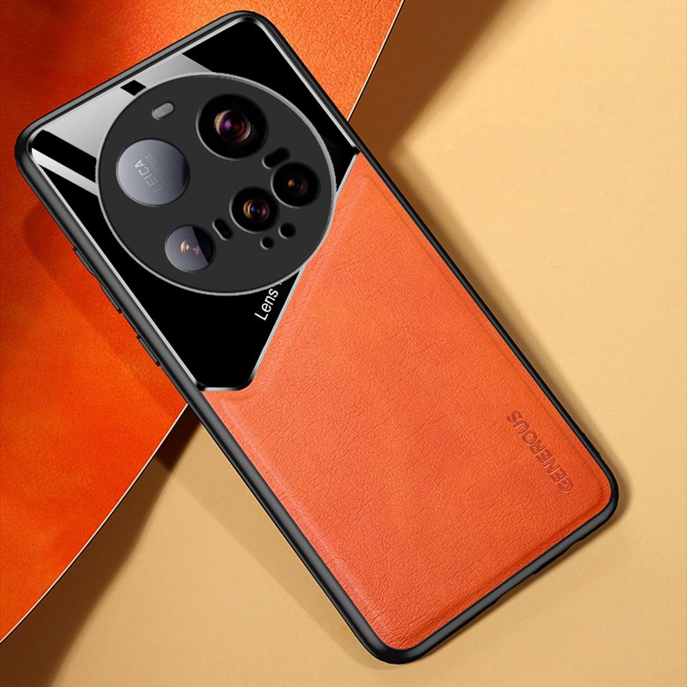

For Xiaomi 15 Ultra Case Leather Coated PC+TPU Phone Back Cover Red