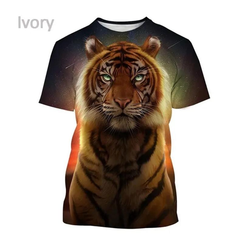 Tiger 3D T Shirt Men Women Summer Fashion Short Sleeve Printed Animal T-Shirt Cool Tops T-Shirts Unisex