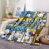 1PC Sanrio Puzzle Print Flannel Blanket, High quality All Seasons, Home Decor, Warmth and Comfort, Perfect for Christmas Gifts