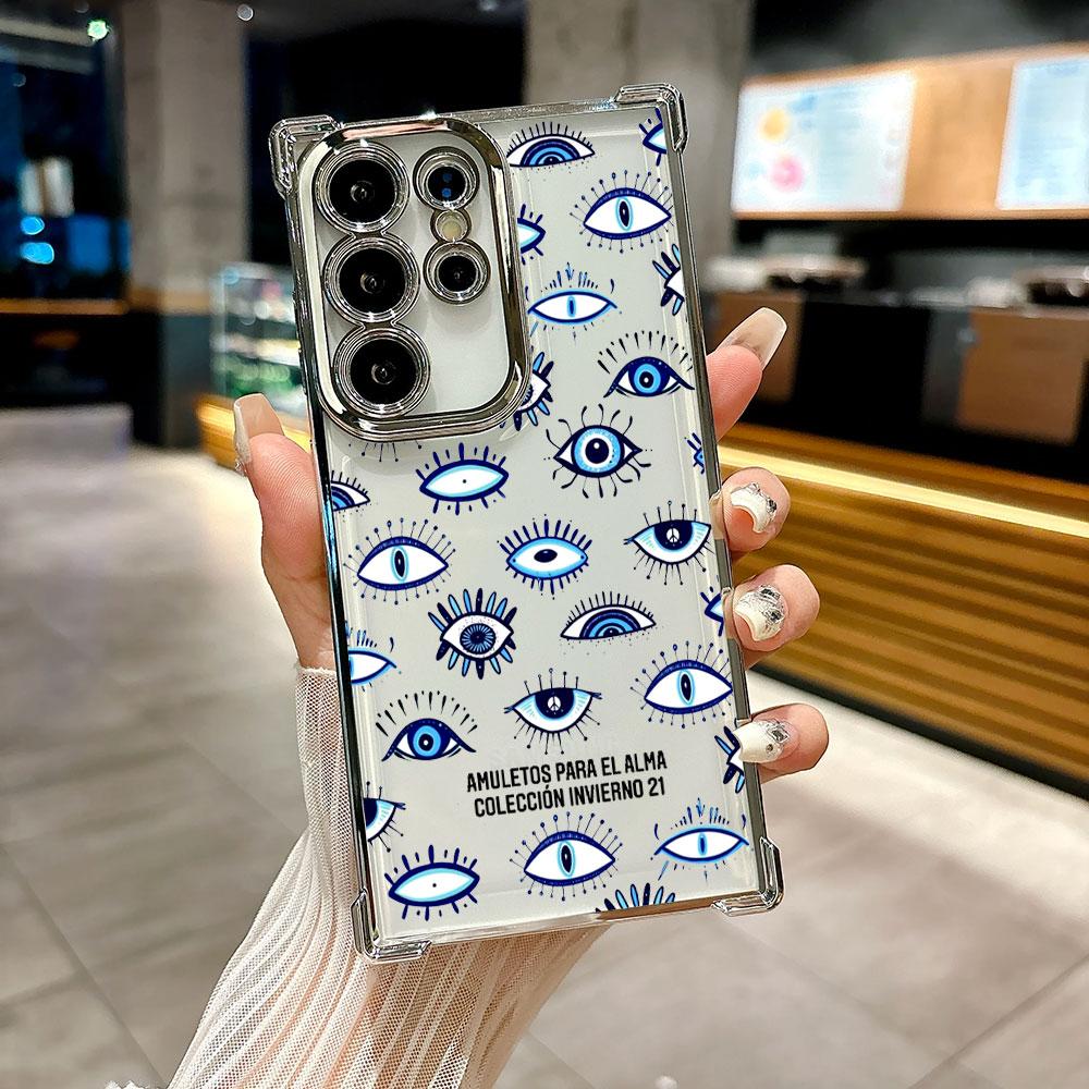 The Evil Eye Blue Eyes Coque For Galaxy S26 Ultra Phone Case For Samsung S26 S25 S24 S23 S21 Ultra S20 FE S25 Plus 5G Soft Cover