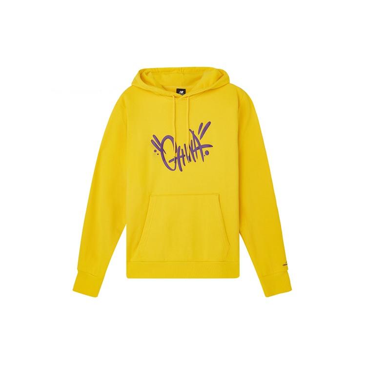 New Balance Graphic Print Hoodie Asia Sizing  Yellow  Men s AMT03370-YL S