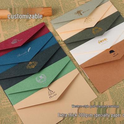 Vintage Kraftpapier Hochzeitseinladung Umschläge - Western-Stil, Heißgeprägt, Verdickt, 3er-Pack