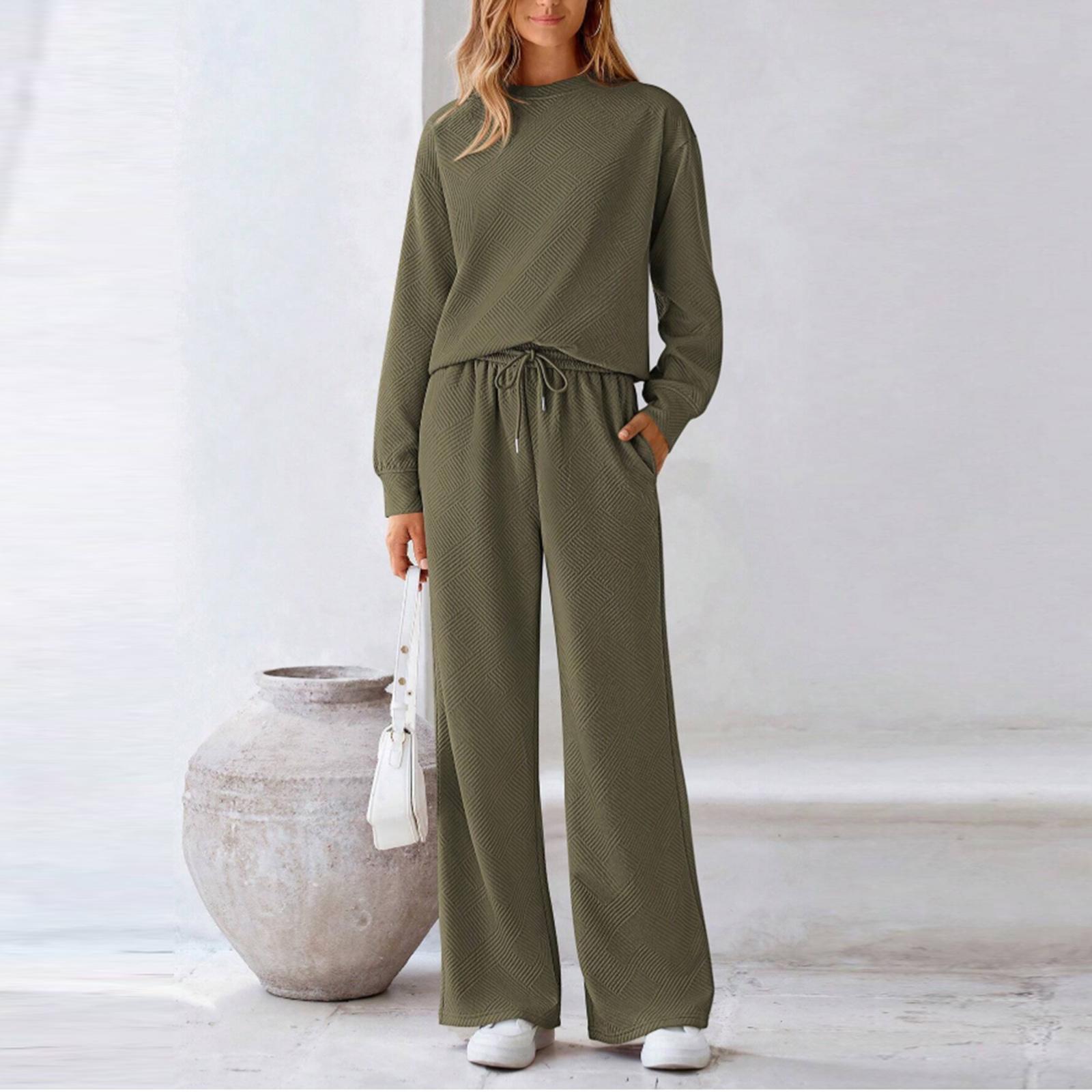 

Женский модный повседневный текстурированный цветной спортивный костюм на кулиске L