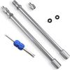 3pcs Straight Metal Dual Wheel Valve Stem Extensions for RV Tires, Truck, Motorhome, Pickup, Ram 3500, Trailer